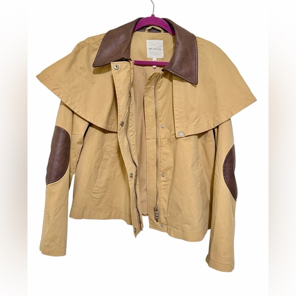 Avec Les Filles Women's Cropped Cape Trench Coat NEW With Tags Size Large - Picture 9 of 10